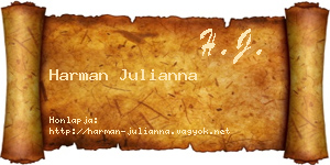 Harman Julianna névjegykártya